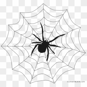 Spider Png Black And White - Spider In A Web Clipart, Transparent Png - spider png
