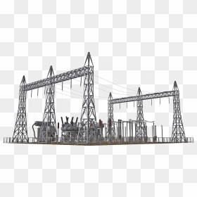 Substation Electric Power Electricity Industry High - Electric Power Plant Background, HD Png Download - electricity png