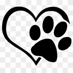 #mq #black #heart #footsteps #footprint #silhouette - Paw Print With Heart Silhouette, HD Png Download - paw print png