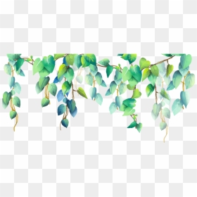 #green #plant #plants #png #pngstickers - Border Watercolor Leaves Transparent, Png Download - plants png