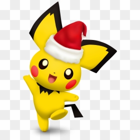 Pikachu Santa Hat Pokemon Go - Super Smash Bros Switch Pichu, HD Png Download - party hat png