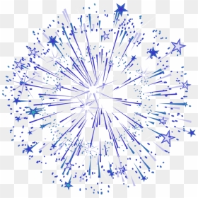Blue Graphic Star Simple Fireworks Effect Elements - Fireworks And Stars Transparent Background, HD Png Download - firework png