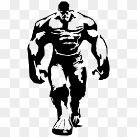 Hulk Stencil Airbrush Superhero - Hulk Black And White, HD Png Download - hulk png