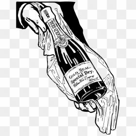 Presenting The Champagne Clip Arts - Champagne Bottle Drawing Png, Transparent Png - champagne png