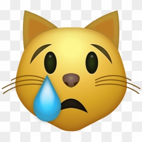 Crying Cat Emoji Png, Transparent Png - crying emoji png