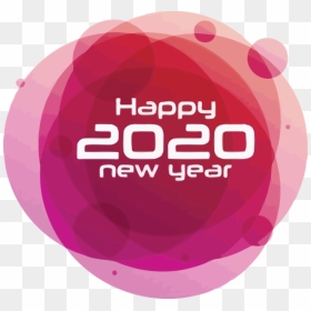 Transparent New-year Pink Text Logo For Happy New Year - Circle, HD Png Download - happy new year png