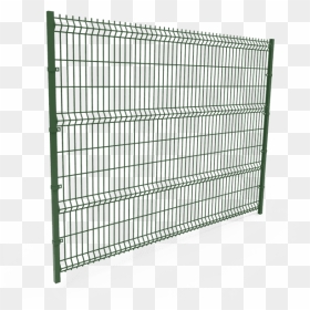 A Piece Of Green Powder Coating Curvy Welded Fence - Mesh, HD Png Download - fence png