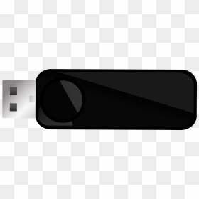 Black Usb Flash Memory - Circle, HD Png Download - flash png
