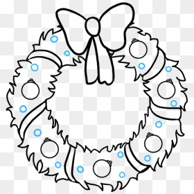 Transparent Christmas Wreath Png - Cartoon Christmas Wreath Drawing, Png Download - christmas wreath png