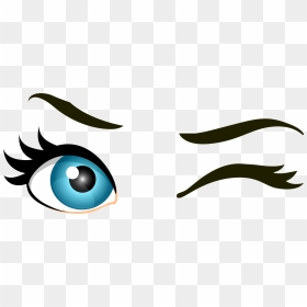 Blue Winking Eyes Png Clip Art - Transparent Background Eyes Clipart, Png Download - anime eyes png