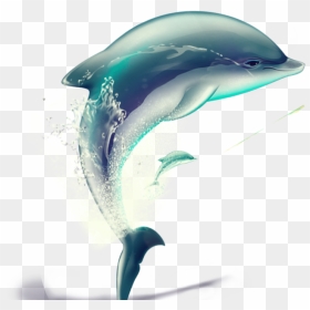 Vector Hand-painted Dolphin Png Download - Water Animals Images Png, Transparent Png - dolphin png