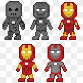 Iron Man Mark I-v - Iron Man Pixel Art Marks, HD Png Download - iron man png