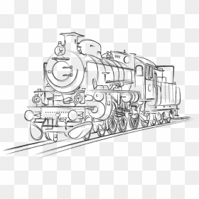 Transparent Steam Train Png - Steam Engine Train Drawing, Png Download - train png