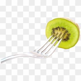 Kiwi Fruit With Fork - Kiwifruit, HD Png Download - fork png