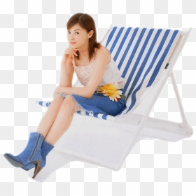 Woman In Beach Chair Png, Transparent Png - chair png