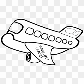 Aereo Passeggeri Funny Airplane Black White Line Art - Airplane Black And White Clipart, HD Png Download - white line png