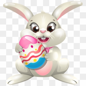 Easter Bunny Whit Egg Png Clip Art - Easter Bunny Cartoon Png, Transparent Png - easter png