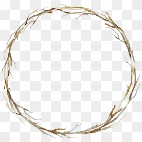 Branches Twigs Sticks Frame Border Wreath Background - Circle Border Watercolor Png, Transparent Png - wreath png
