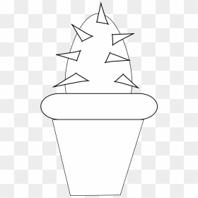 Cactus 6 Black White Line Art Flower 999px - Cactus White Icon Png, Transparent Png - white line png