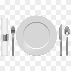 Plate Spoon Table Knife Fork And Napkin Png Clipart - White Plate And Spoon Png, Transparent Png - fork png
