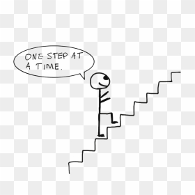 Take One Step At A Time Stick Figure - One Step At A Time Cartoon, HD Png Download - stick figure png