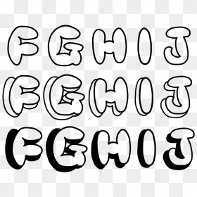 Bubbly Fghij Graffiti Png Format - Calligraphy, Transparent Png - graffiti png