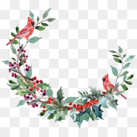 Transparent Watercolor Christmas Wreath Png - Watercolour Christmas Wreath Png, Png Download - wreath png