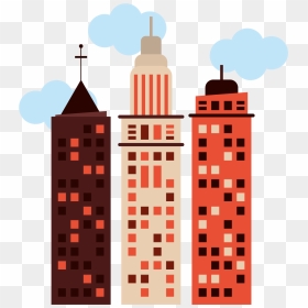 The Architecture Of The City Cartoon Illustration - Skyscraper Clipart, HD Png Download - building png