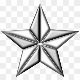 3d Star Clipart Black And White Clip Art Black And - Silver Star Transparent Background Png, Png Download - white star png