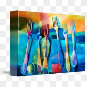 Abstract Fork Png - Abstract Kitchen Canvas Art, Transparent Png - fork png