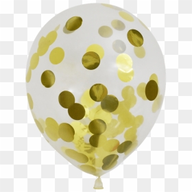 Transparent Balloon With Confetti Png, Png Download - gold confetti png