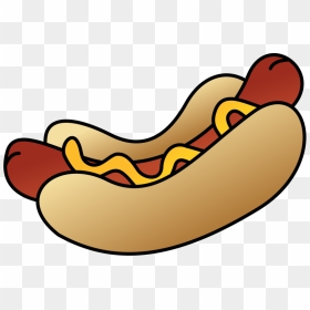 Hot Dog With Sausage, Bun And Mustard - Hot Dog Hamburger Clipart, HD Png Download - hot dog png
