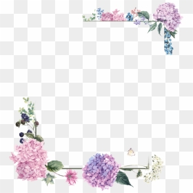 Ftestickers Frame Borders Watercolor Flowers Pink - Floral Frame Square Png, Transparent Png - wedding png