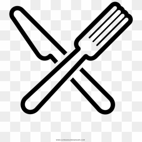 Silverware Coloring Page - Clip Art, HD Png Download - fork png