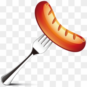 Ketchup Spoon Png Clip Art Black And White - Сосиска Вектор, Transparent Png - fork png