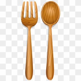Knife Wooden Illustration Download - Wooden Spoon And Fork Clipart, HD Png Download - fork png