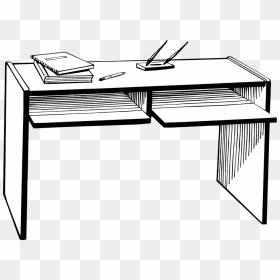 Desk Clipart Black And White, HD Png Download - desk png
