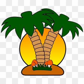 Island Palm Tree Clipart Png Free Free Tropical Island - Caribbean Clipart, Transparent Png - art png