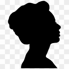 Black Silhouette Of Woman Hair Done - Black Woman Head Silhouette, HD Png Download - woman png
