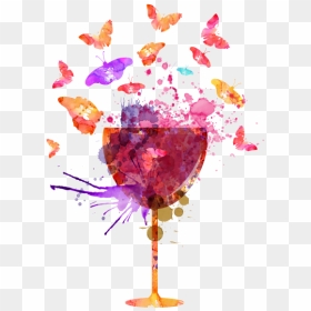Colorful-wine - Paint And Sip Clipart, HD Png Download - wine png