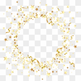 Star Garland Clipart Png Transparent Round Element - Transparent Background Stars Images Clip Art, Png Download - gold star png