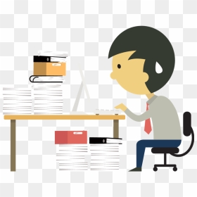 Businessman At Desk Png Images Cartoon Toil - Work Hard Png, Transparent Png - desk png