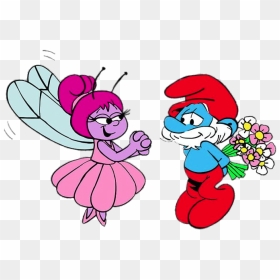 Papa Smurf And Flower, HD Png Download - fairy png