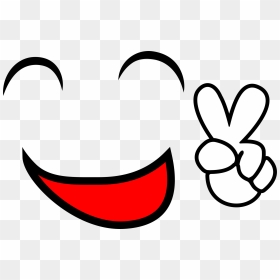 Happy Peace Smiley Face Clip Arts - Smiley Face Cartoon Png, Transparent Png - happy face png