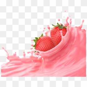 Strawberry Milk Png - Strawberry Milk Splash Png, Transparent Png - milk png