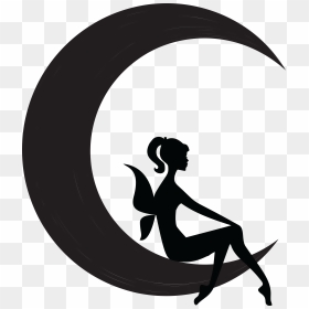 Free Clipart Of A Black And White Silhouetted Female - Fairy Black And White, HD Png Download - fairy png