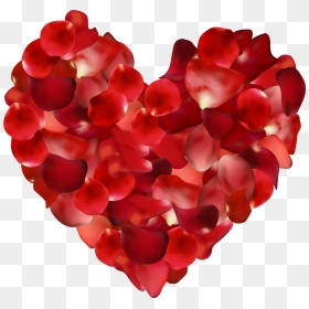 Rose Petals Hearts Transparent Png Clip Art Image - Heart Of Rose Petals, Png Download - rose petals png