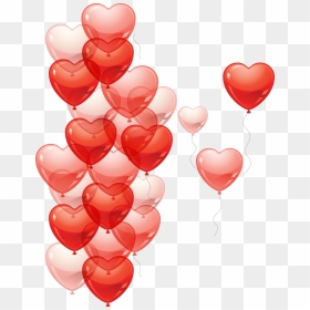 Lluvia Globos Coraz贸n - Heart Balloons Transparent Background, HD Png Download - corazon png