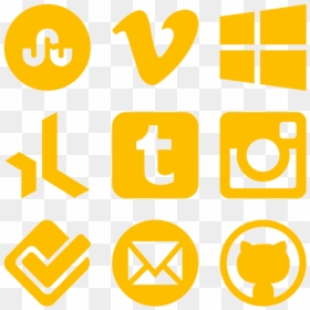 Social Media Logos Yellow, HD Png Download - social media icon png