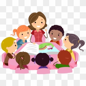 Cartoon Teacher Png Clipart - Children Learning At School Cartoon, Transparent Png - teacher png